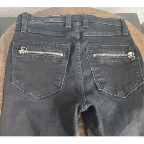 Rag & Bone Black Lace Up Gia Skinny Jeans Size 24 - Picture 6 of 12